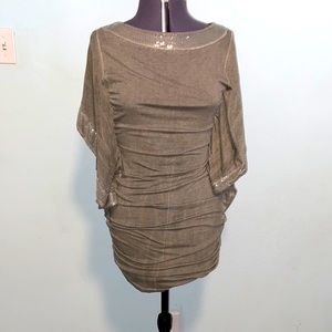 Olive green long shirt or mini dress size small/medium
